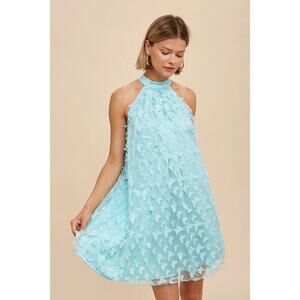 In Loom Balticborn Tulle 3D Butterfly Halter Dress Fairycore Whimsical Medium